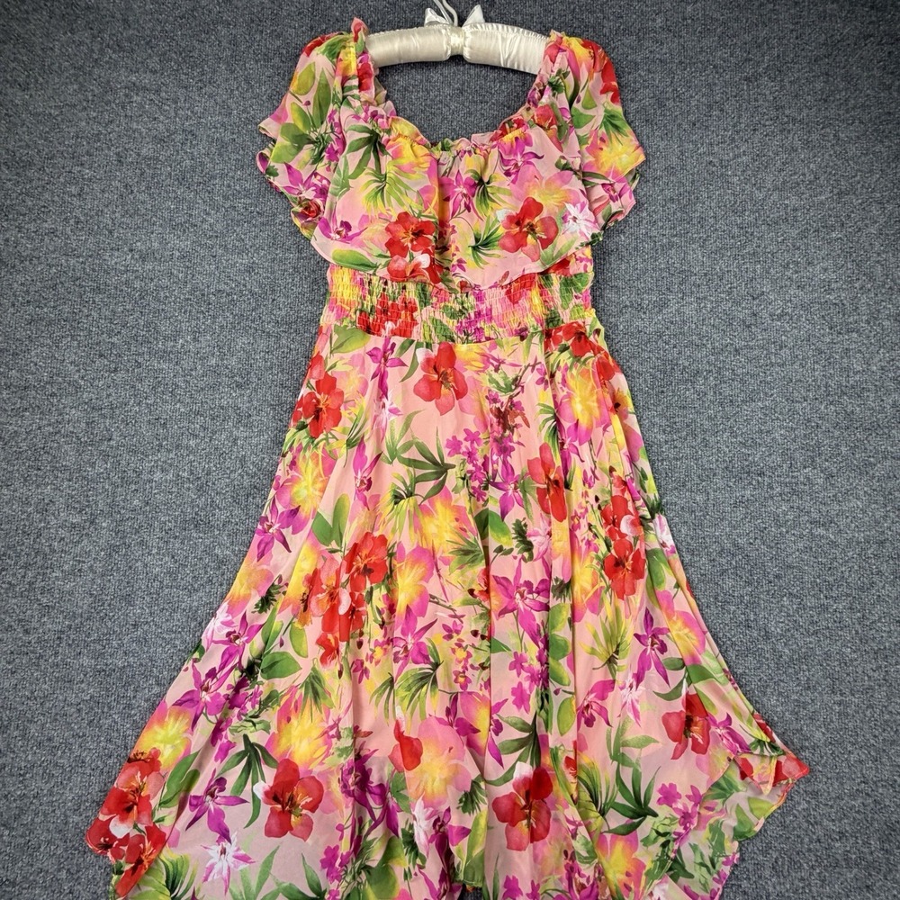 Rabbit Rabbit Rabbit Designs‎ Pink Floral Off Shoulder Dress Size 16 - Picture 3 of 11
